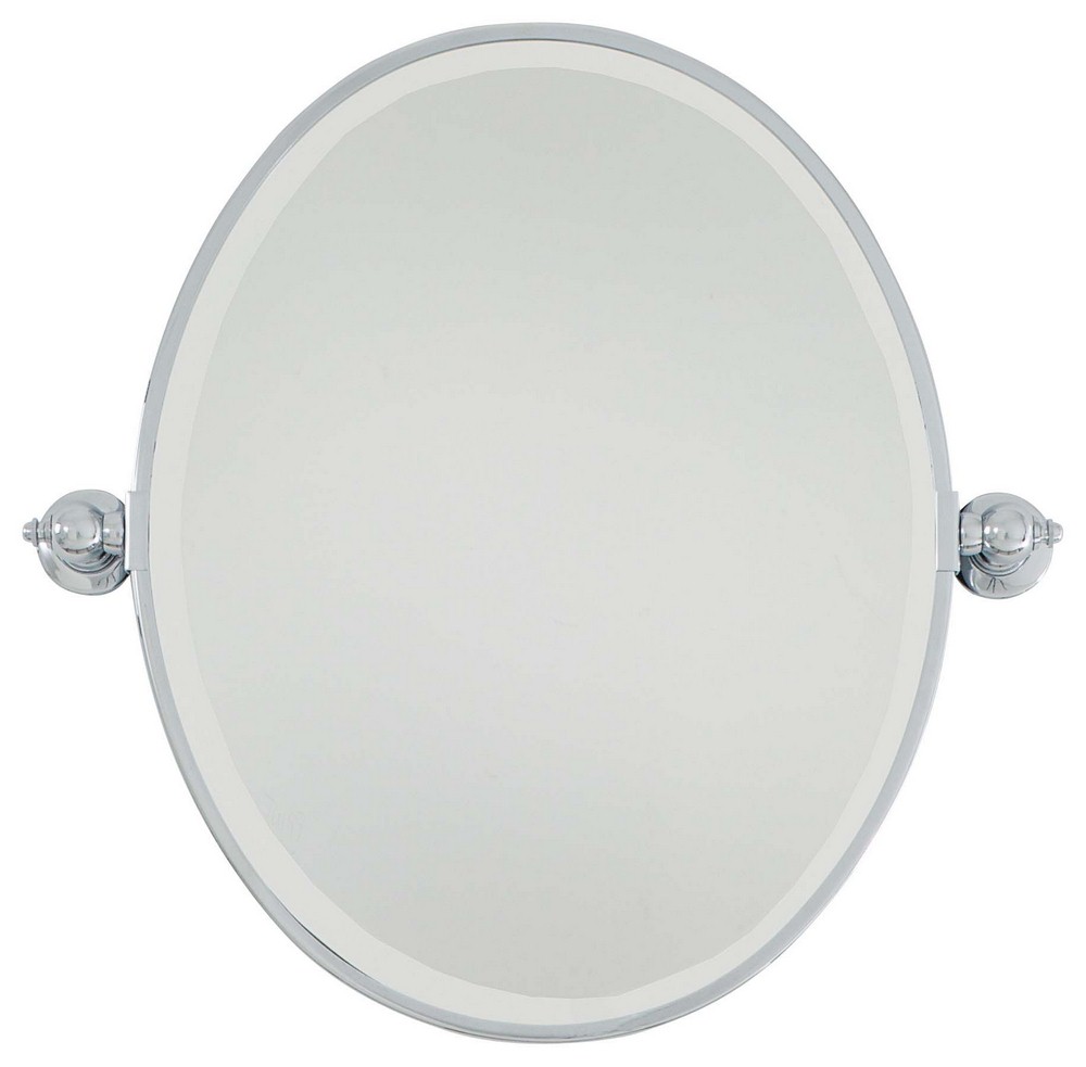 Minka Lavery-1431-77-Oval Beveled Mirror in Traditional Style - 24.5 inches tall by 19.5 inches wide   Chrome Finish with Excavation Glass