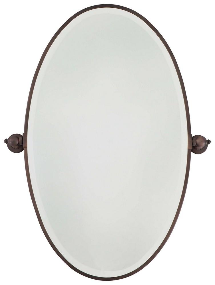 Minka Lavery-1432-267-Extra Large Oval Beveled Mirror in Traditional Style - 35.75 inches tall by 27 inches wide   Dark Brushed Bronze Finish with Excavation Glass