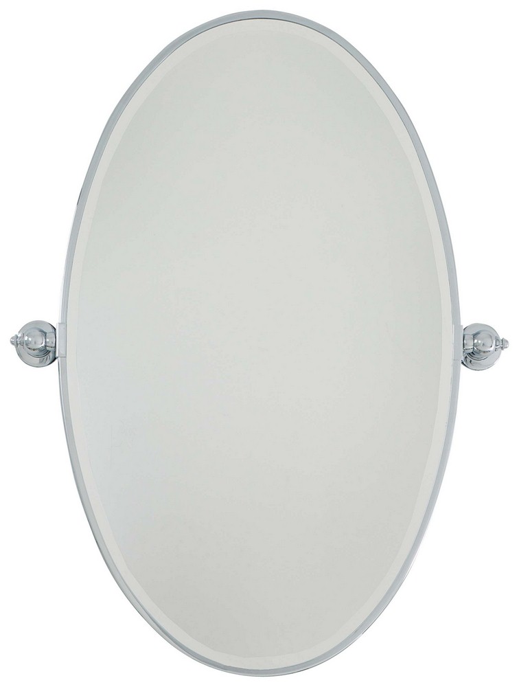Minka Lavery-1432-77-Extra Large Oval Beveled Mirror in Traditional Style - 35.75 inches tall by 27 inches wide   Chrome Finish with Excavation Glass