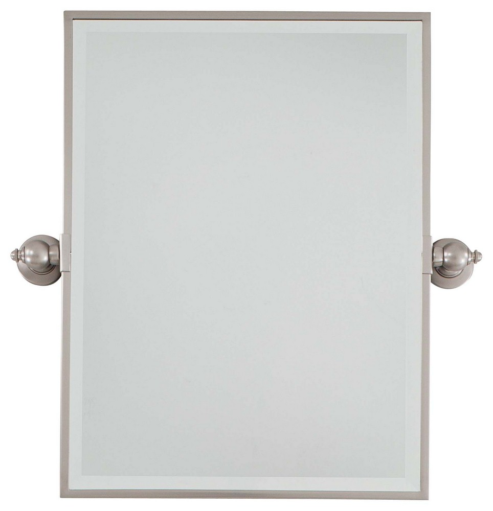 Minka Lavery-1440-84-Rectangular Beveled Mirror in Traditional Style - 24 inches tall by 18 inches wide   Brushed Nickel Finish with Excavation Glass