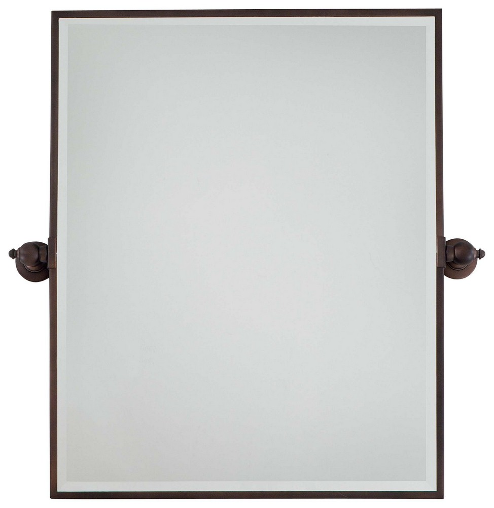 Minka Lavery-1441-267-Extra Large Rectangle Beveled Mirror in Traditional Style - 30.25 inches tall by 29.5 inches wide   Dark Brushed Bronze Finish with Excavation Glass