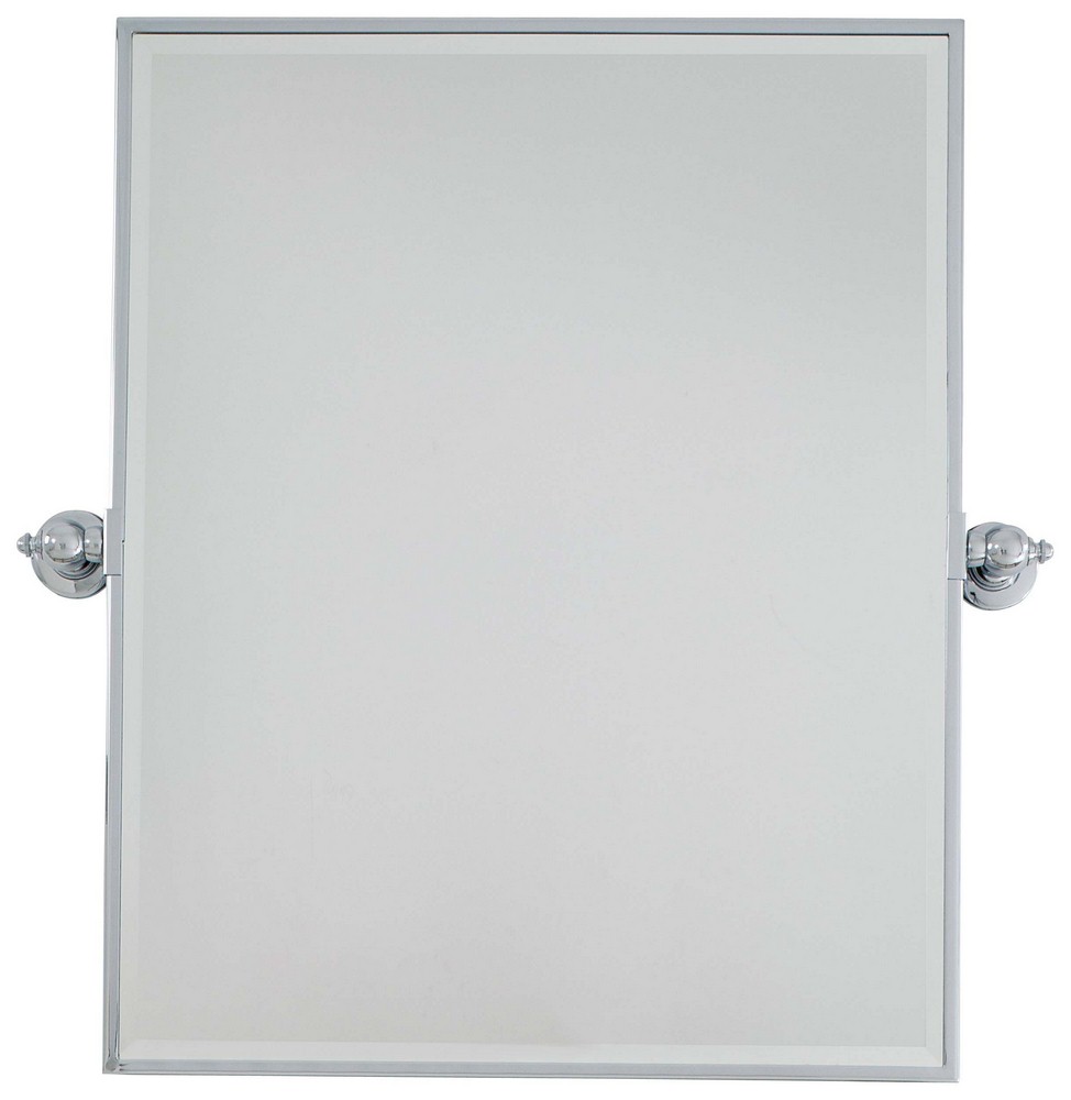 Minka Lavery-1441-77-Extra Large Rectangle Beveled Mirror in Traditional Style - 30.25 inches tall by 29.5 inches wide   Chrome Finish with Excavation Glass