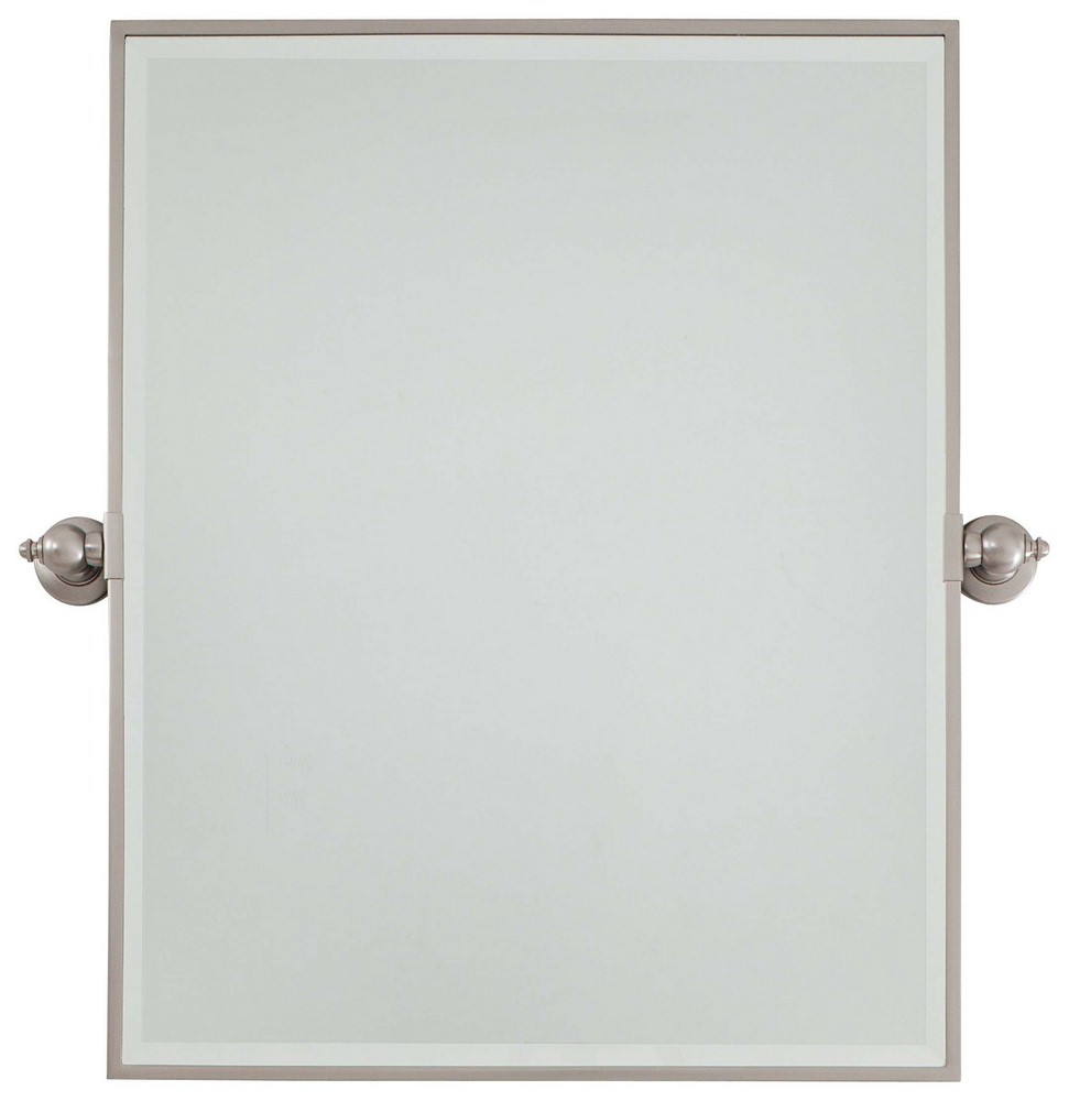 Minka Lavery-1441-84-Extra Large Rectangle Beveled Mirror in Traditional Style - 30.25 inches tall by 29.5 inches wide   Brushed Nickel Finish with Excavation Glass