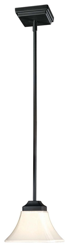 Minka Lavery-1811-66-Agilis - 1 Light Mini Pendant in Contemporary Style - 6 inches tall by 5 inches wide   Black Finish with Lamina Blanca Glass