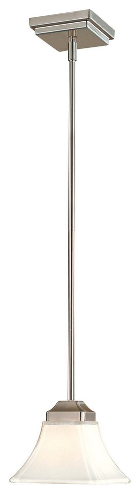 Minka Lavery-1811-84-Agilis - 1 Light Mini Pendant in Contemporary Style - 6 inches tall by 5 inches wide   Brushed Nickel Finish with Lamina Blanca Glass