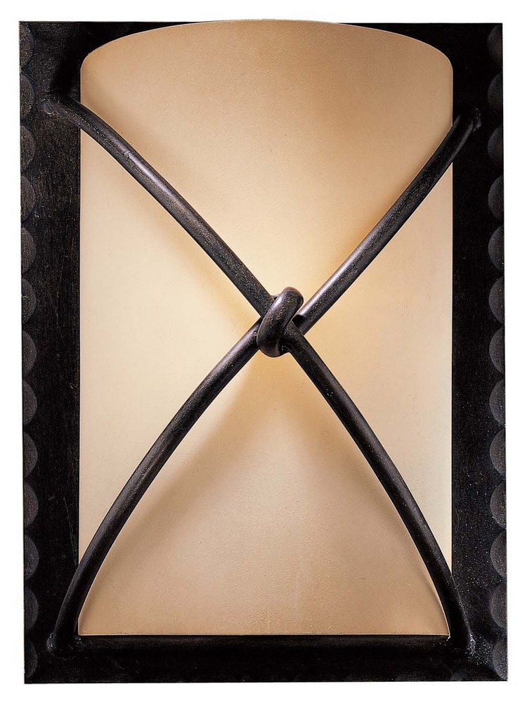 Minka Lavery-1972-138-Aspen - 1 Light Wall Sconce in Traditional Style - 12.5 inches tall by 9.25 inches wide   Bronze Finish with Rustic Scavo Glass