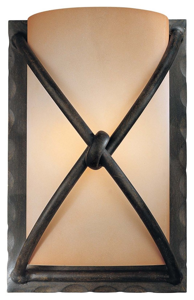 Minka Lavery-1974-1-138-Aspen - 1 Light Wall Sconce in Traditional Style - 9.25 inches tall by 6 inches wide   Bronze Finish with Rustic Scavo Glass