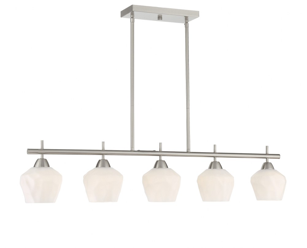 Minka Lavery-2174-84-Camrin - 5 Light Island Brushed Nickel  Coal Finish with Clear Glass