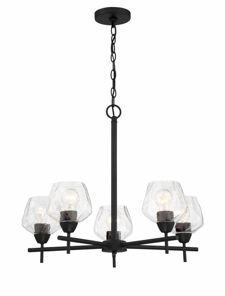 Minka Lavery-2175-66A-Camrin - 5 Light Chandelier Coal  Coal Finish with Clear Glass