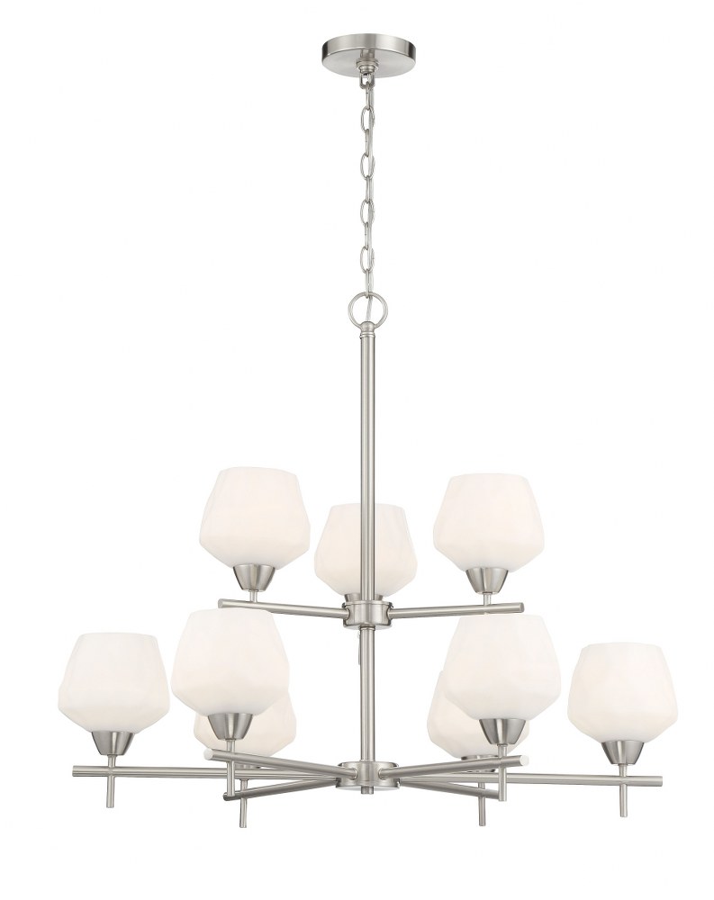 Minka Lavery-2179-84-Camrin - 9 Light Chandelier Brushed Nickel  Coal Finish with Clear Glass