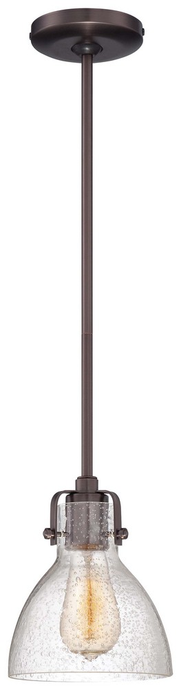 Minka Lavery-2244-267C-1 Light Mini Pendant in Traditional Style - 8 inches tall by 6.75 inches wide darkbrushedbronze  Chrome Finish with Clear Seedy Glass