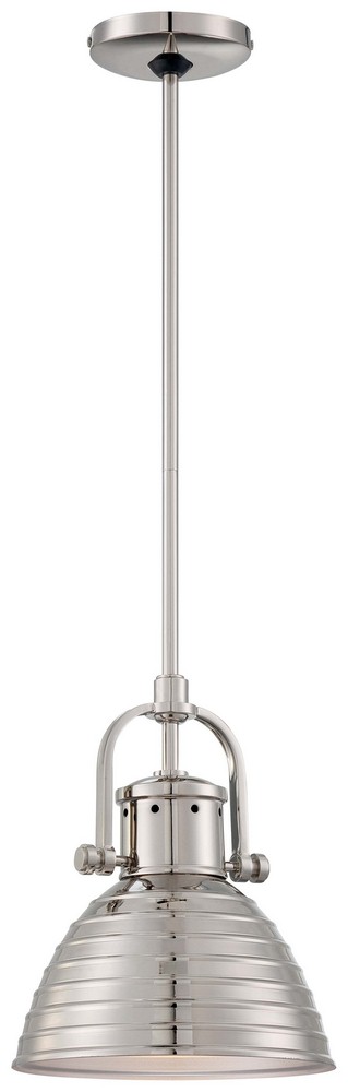 Minka Lavery-2246-613-1 Light Mini Pendant in Traditional Style - 11 inches tall by 9 inches wide   Polished Nickel Finish