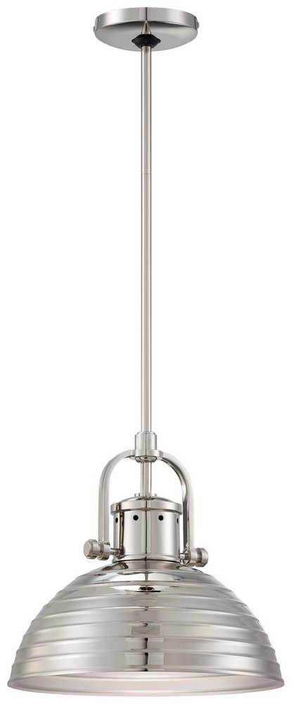 Minka Lavery-2247-613-1 Light Pendant in Traditional Style - 11 inches tall by 12 inches wide   Polished Nickel Finish