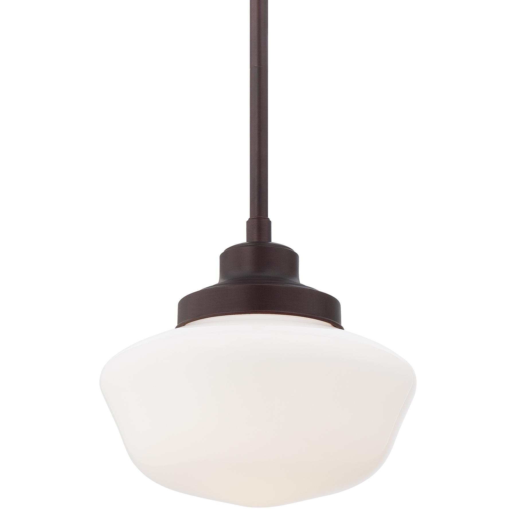 Minka Lavery-2254-576-1 Light Pendant in Traditional Style - 10.75 inches tall by 12 inches wide   Brushed Bronze Finish with Opal Glass