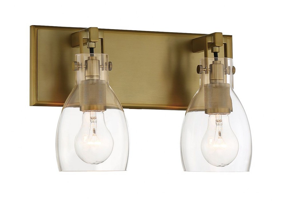 Minka Lavery-2272-695-Tiberia - 2 Light Bath Vanity   Soft Brass Finish with Clear Glass