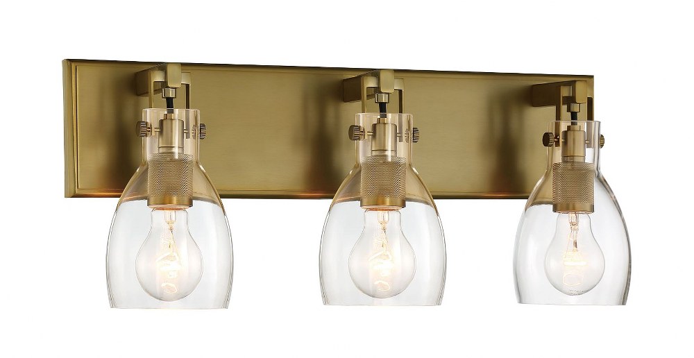 Minka Lavery-2273-695-Tiberia - 3 Light Bath Vanity   Soft Brass Finish with Clear Glass