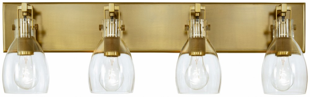 Minka Lavery-2274-695-Tiberia - 4 Light Bath Vanity   Soft Brass Finish with Clear Glass