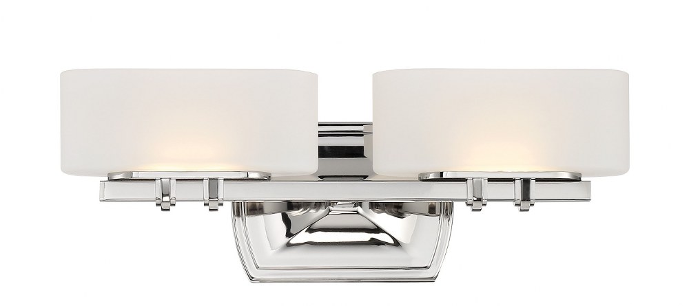 Minka Lavery-3012-613-L-Drury - 17.38 Inch 16W 2 LED Bath Vanity Polished Nickel  Polished Nickel Finish with Etched White Glass