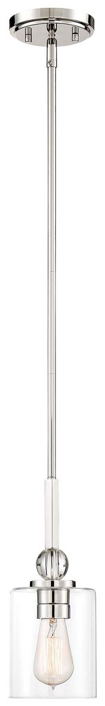 Minka Lavery-3070-613-Studio 5 - 1 Light Mini Pendant in Transitional Style - 12.25 inches tall by 5 inches wide Polished Nickel  Polished Nickel Finish with Clear Glass