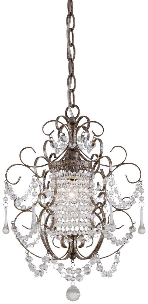 Minka Lavery-3121-333-Mini Chandelier 1 Light Westport Silver in Traditional Style - 20 inches tall by 12.5 inches wide   Westport Silver Finish