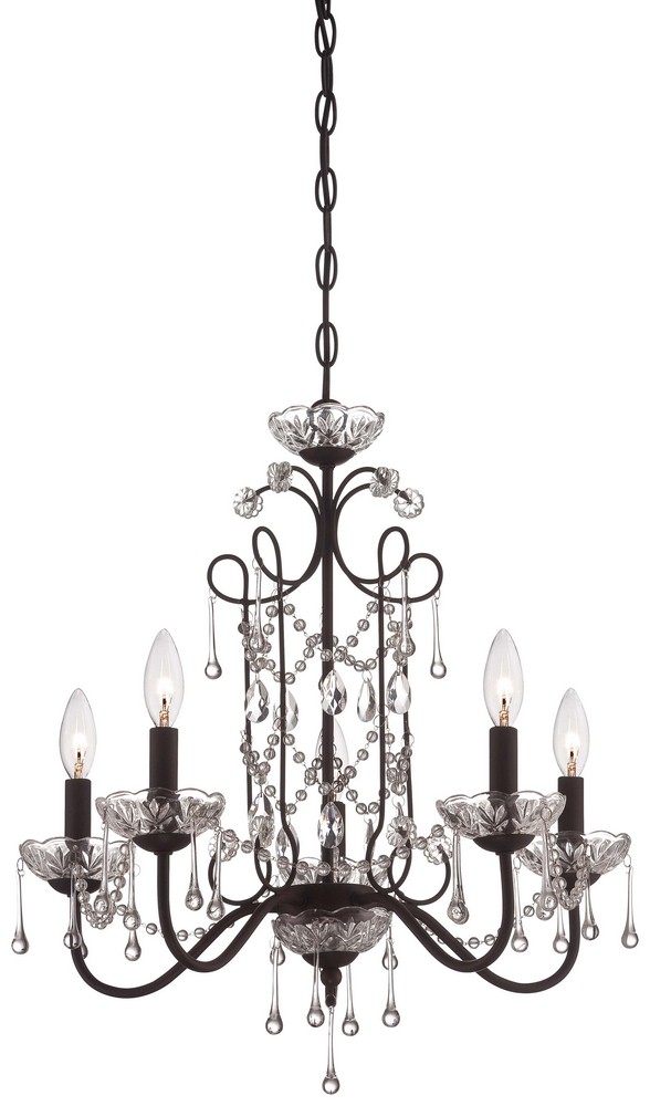 Minka Lavery-3135-298-Mini Chandelier 5 Light Kinston Bronze in Traditional Style - 22.5 inches tall by 22 inches wide kinstonbronze  Deep Lathan Bronze Finish