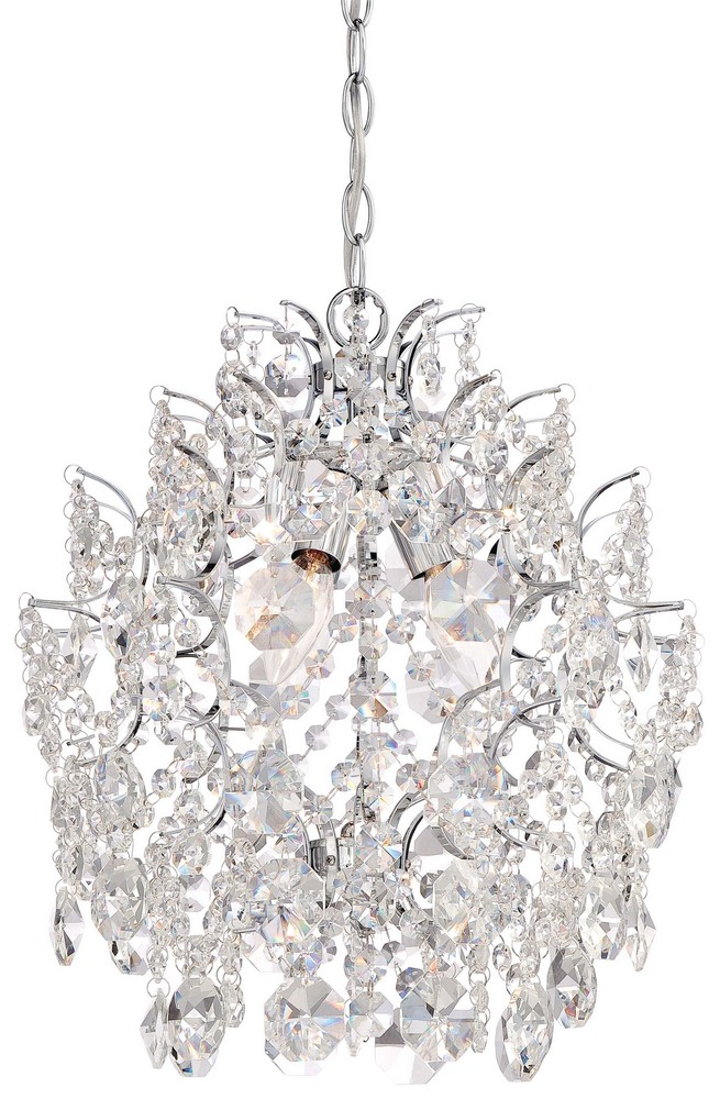 Minka Lavery-3150-77-Mini Chandelier 3 Light Chrome in Traditional Style - 17 inches tall by 14 inches wide   Chrome Finish