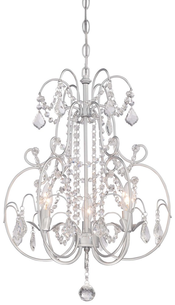 Minka Lavery-3153-599-Mini Chandelier 3 Light Vintage Silver in Traditional Style - 23.25 inches tall by 16.5 inches wide   Vintage Silver Finish