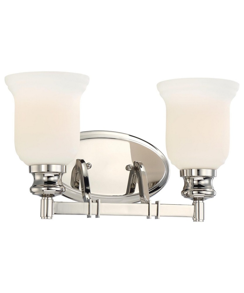 Minka Lavery-3292-613-Audreys Point - 2 Light Traditional Bath Vanity in Transitional Style - 8.5 inches tall by 15 inches wide   Polished Nickel Finish with Etched Opal Glass