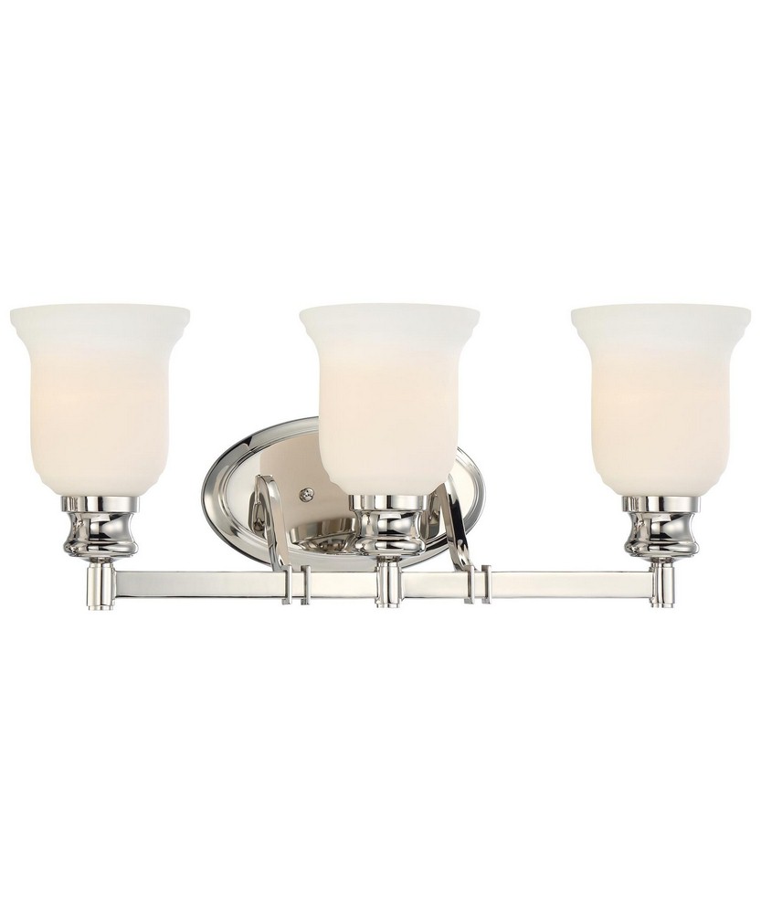 Minka Lavery-3293-613-Audreys Point - 3 Light Traditional Bath Vanity in Transitional Style - 8.5 inches tall by 22.25 inches wide   Polished Nickel Finish with Etched Opal Glass