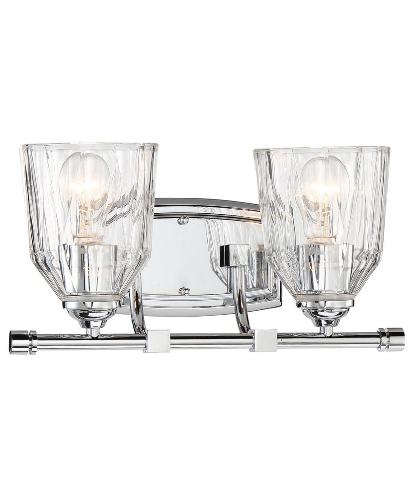 Minka Lavery-3382-77-Dor - 2 Light Transitional Bath Vanity in Transitional Style - 7.75 inches tall by 15 inches wide   Chrome Finish with Clear Glass