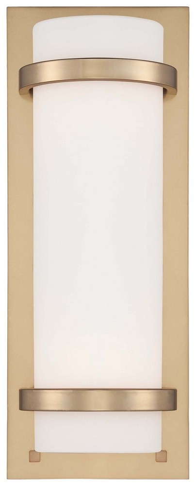 Minka Lavery-341-248-2 Light Wall Sconce in Transitional Style - 17.25 inches tall by 6.5 inches wide   Honey Gold Finish with Etched White Glass