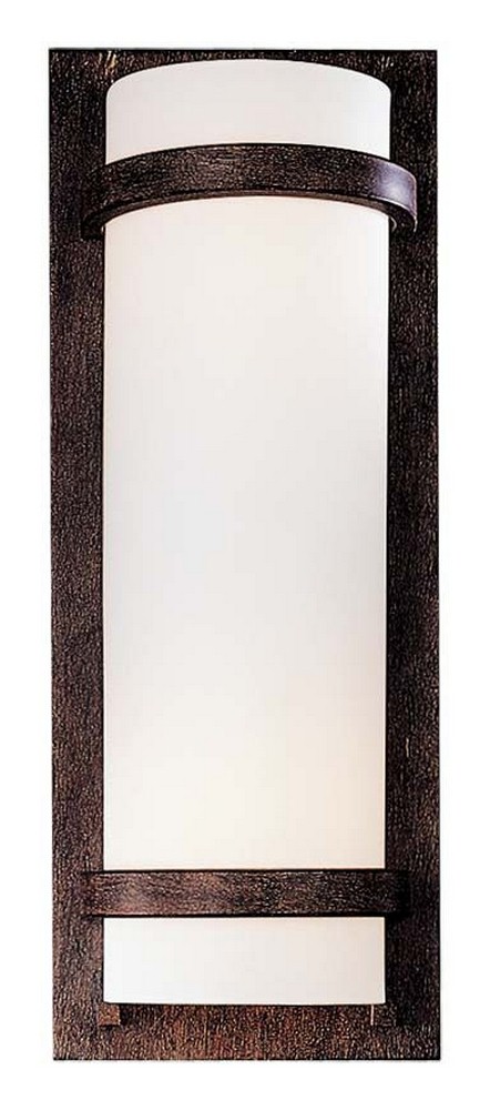 Minka Lavery-341-357-2 Light Wall Sconce in Contemporary Style - 17.25 inches tall by 6.5 inches wide   Iron Oxide Finish with Etched White Glass