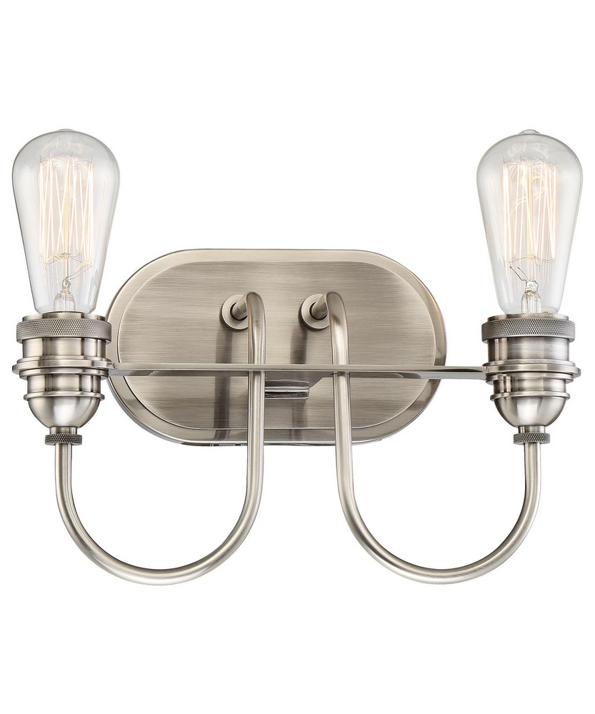 Minka Lavery-3452-84B-Uptown Edison - 2 Light Transitional Bath Vanity in Transitional Style - 8.25 inches tall by 12.5 inches wide   Plated Pewter Finish