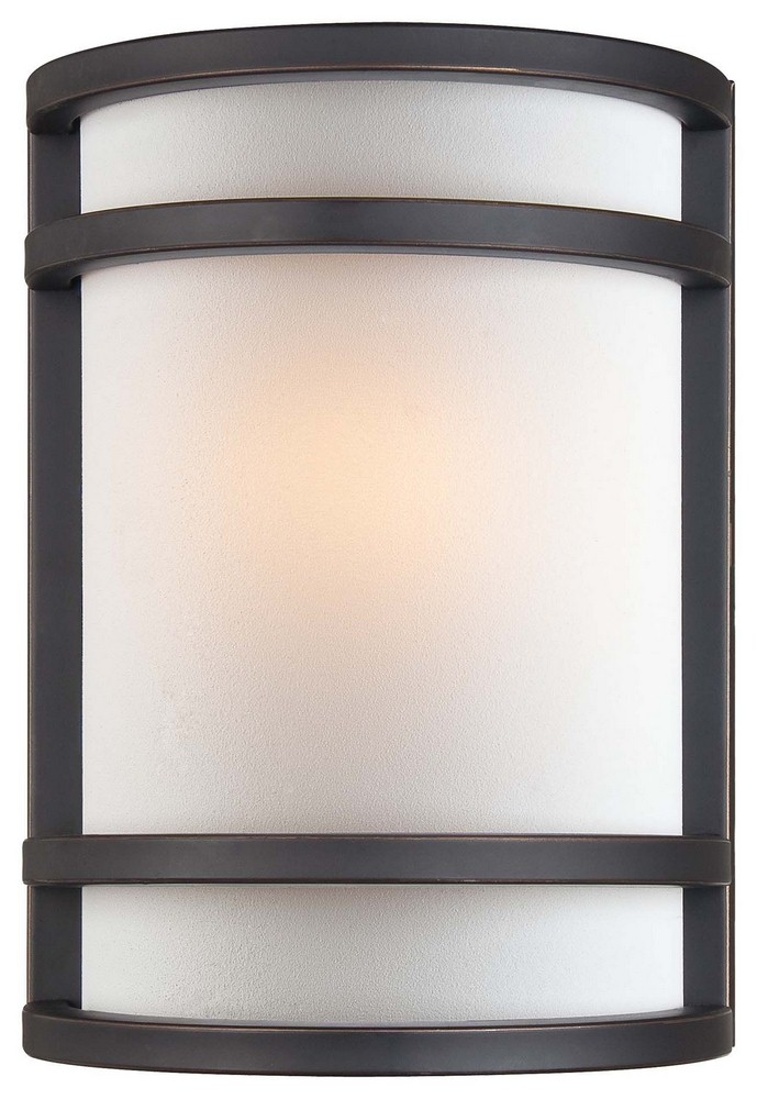 Minka Lavery-348-37B-1 Light Wall Sconce in Contemporary Style - 9.5 inches tall by 7.25 inches wide   Dark Restoration Bronze Finish with French Scavo Glass