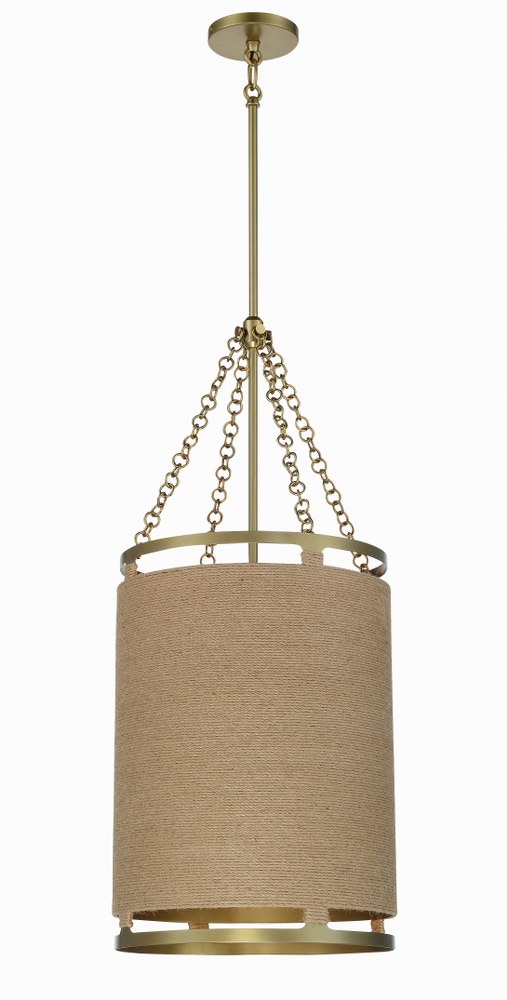 Minka Lavery-3864-695-Windward Passage - 4 Light Pendant Soft Brass  Soft Brass Finish with Natural Rope Shade