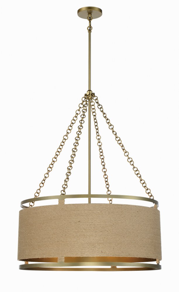 Minka Lavery-3866-695-Windward Passage - 6 Light Pendant Soft Brass  Soft Brass Finish with Natural Rope Shade