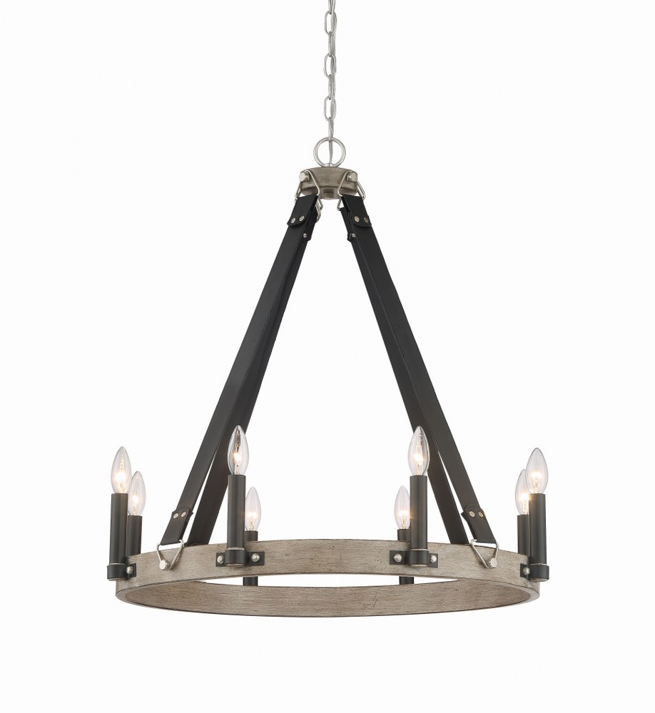 Minka Lavery-3876-693-Rawson Ridge - 6 Light Chandelier   Aged Silverwood Coal/Brushed Nickel Finish