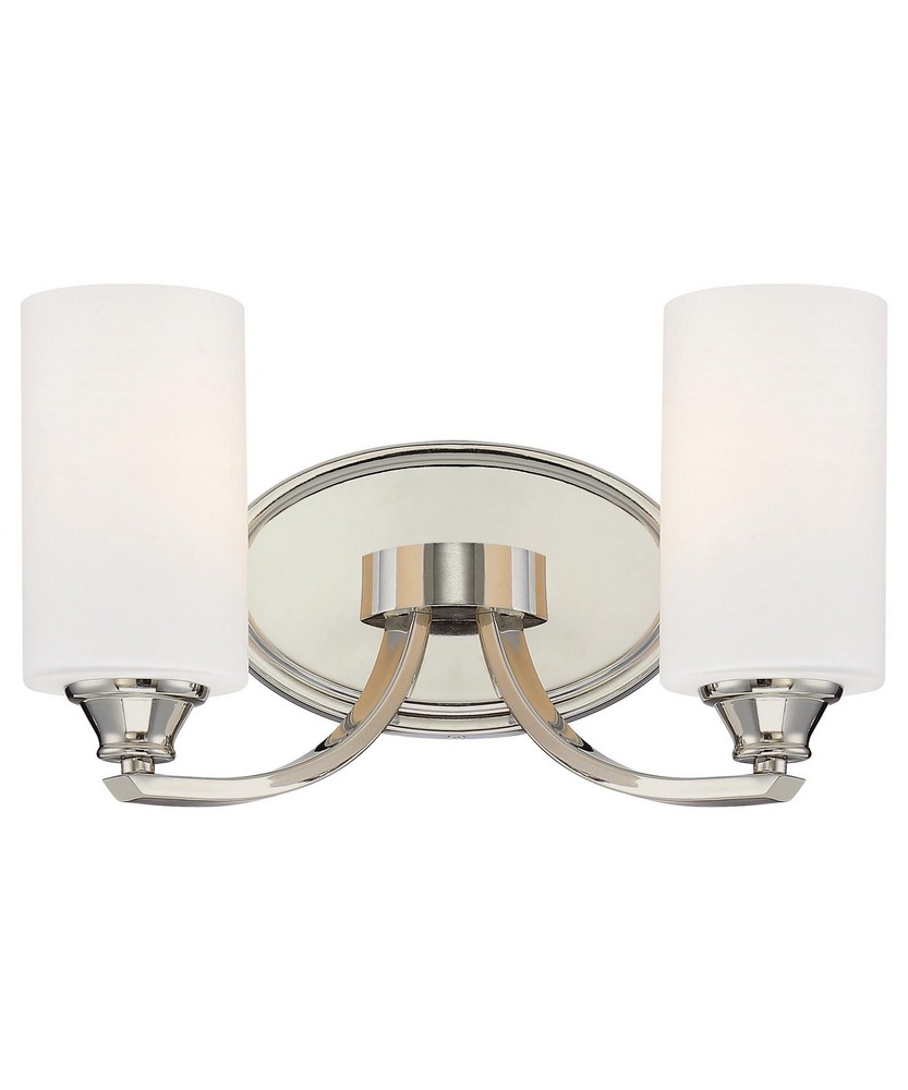 Minka Lavery-3982-613-Tilbury - 2 Light Transitional Bath Vanity in Transitional Style - 7.75 inches tall by 14 inches wide   Polished Nickel Finish with Etched Opal Glass