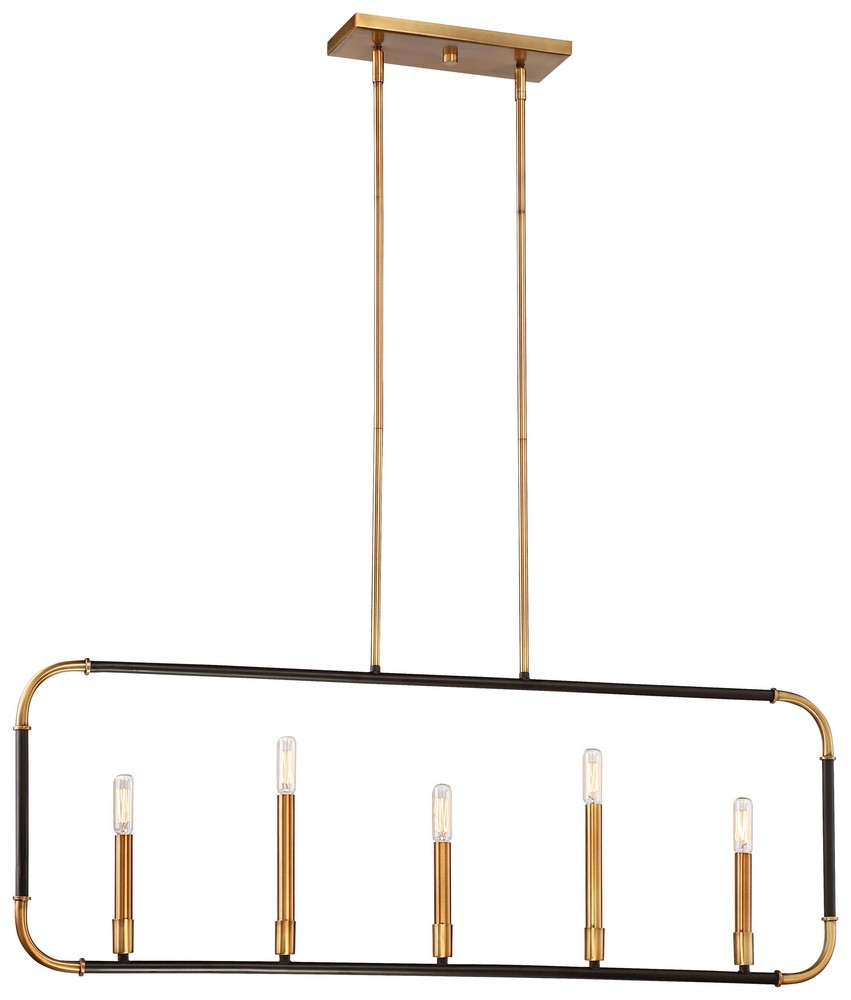 Minka Lavery-4065-660-Liege - 5 Light Island in Transitional Style - 15.75 inches tall Aged Kinston Bronze/Brass  Aged Kinston Bronze/Brass Finish