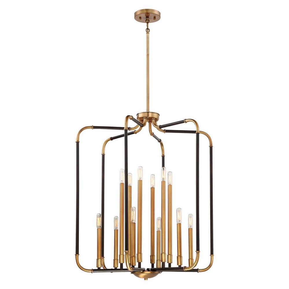 Minka Lavery-4069-660-Liege - Chandelier 12 Light Aged Kingston Bronze/Brushed Brass in Transitional Style - 34.25 inches tall by 28 inches wide   Aged Kingston Bronze/Brushed Brass Finish