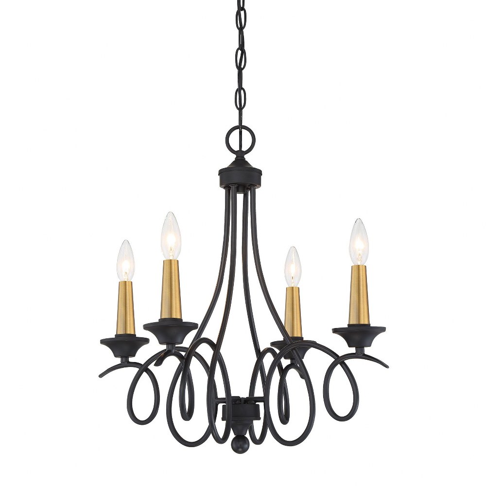 Minka Lavery-4073-676-La Courbe - Chandelier 4 Light Sun Faded Wood/Brushed Nickel in Traditional Style - 21.25 inches tall by 20 inches wide   Sun Faded Wood/Brushed Nickel Finish