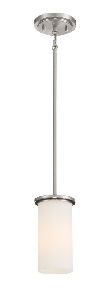 Minka Lavery-4090-84-Haisley - 1 Light Pendant Brushed Nickel  Coal Finish with Clear Glass