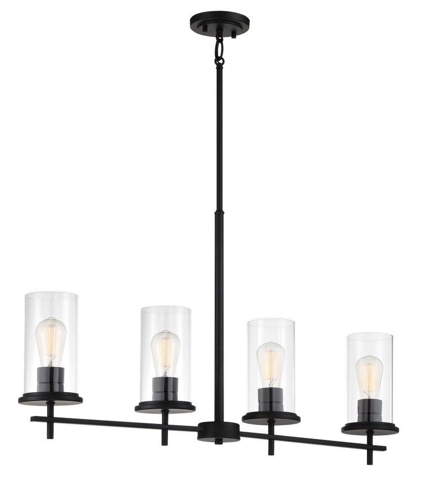 Minka Lavery-4097-66A-Haisley - 4 Light Island Coal  Coal Finish with Clear Glass