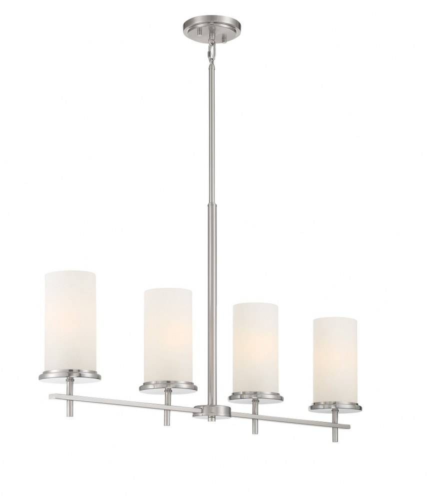 Minka Lavery-4097-84-Haisley - 4 Light Island Brushed Nickel  Coal Finish with Clear Glass