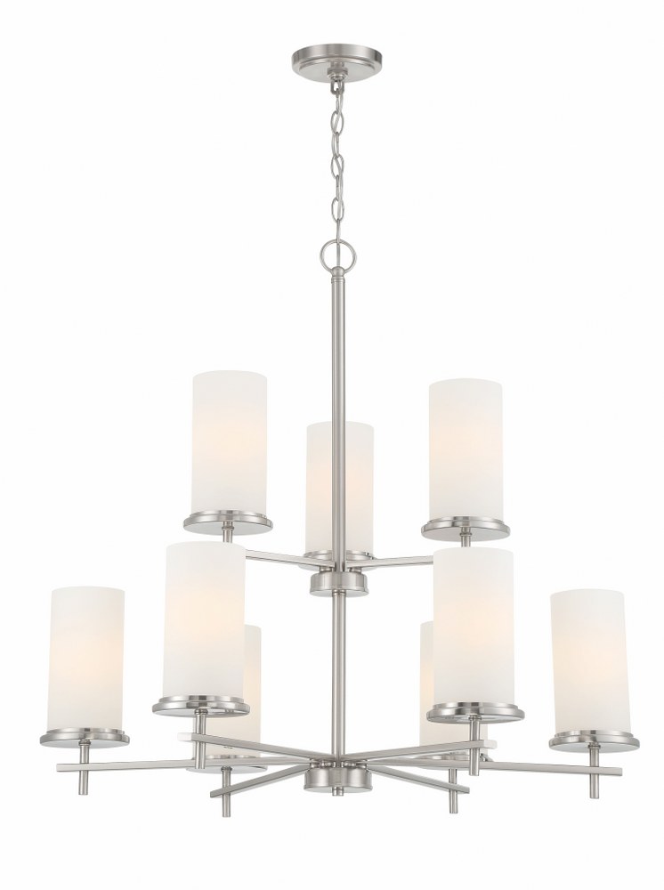 Minka Lavery-4099-84-Haisley - 9 Light Chandelier Brushed Nickel  Coal Finish with Clear Glass