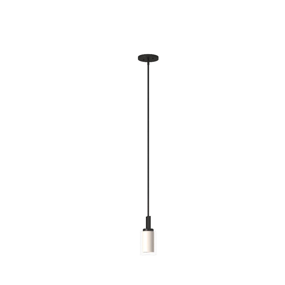 Minka Lavery-4101-172-Parsons Studio - 1 Light Mini Pendant in Transitional Style - 10 inches tall by 4.25 inches wide   Smoked Iron Finish with Etched White Glass