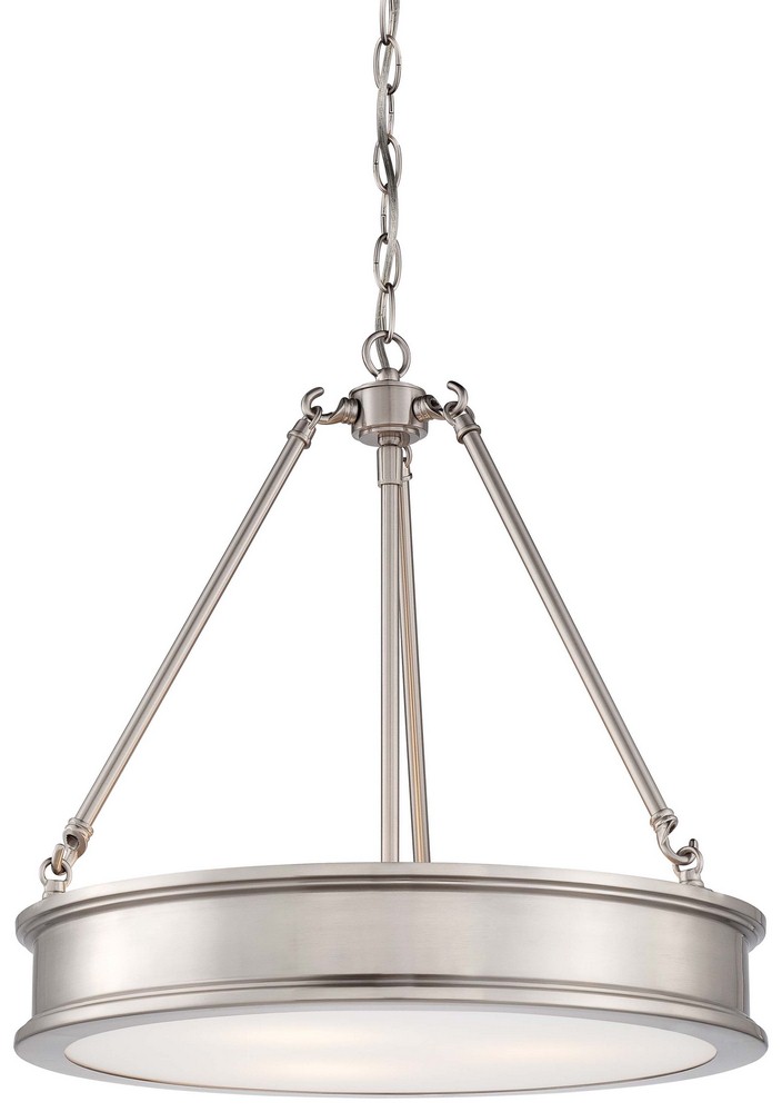 Minka Lavery-4173-84-Harbour Point - Pendant 3 Light in Transitional Style - 18.5 inches tall by 19 inches wide   Brushed Nickel Finish