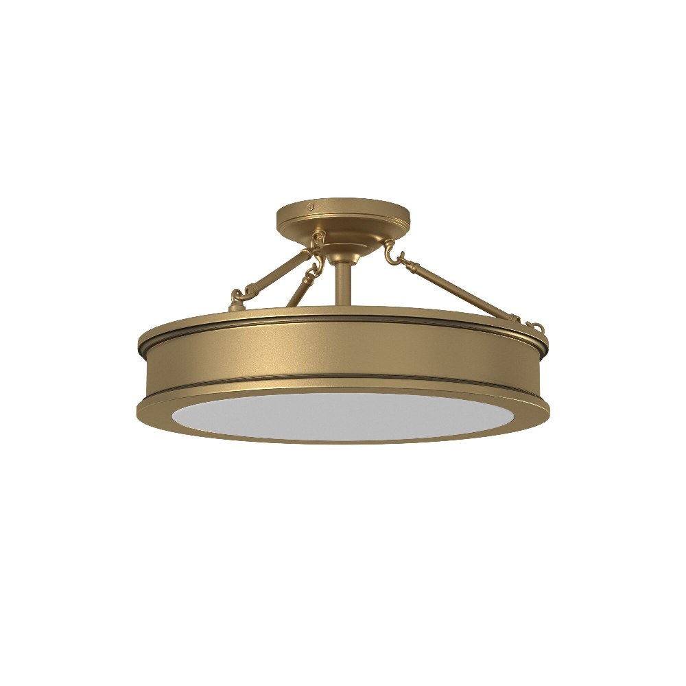 Minka Lavery-4177-249-Harbour Point - 3 Light Semi-Flush Mount in Transitional Style - 9.75 inches tall by 19 inches wide   Liberty Gold Finish with Clear/Sandblasting/White Glass
