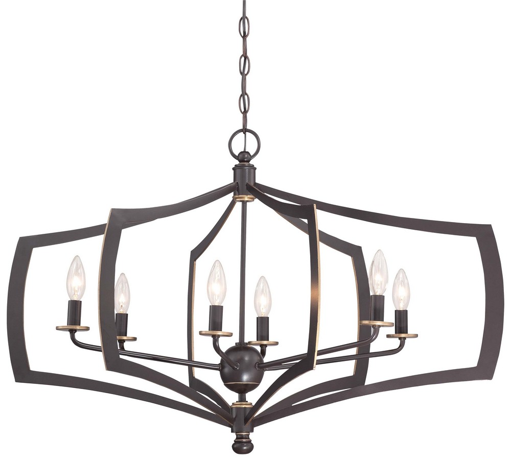 Minka Lavery-4376-579-Middletown - Chandelier 6 Light Downton Bronze/Gold in Transitional Style - 21.25 inches tall by 26 inches wide   Downton Bronze/Gold Finish