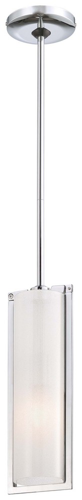 Minka Lavery-4391-77-Clarte - 1 Light Mini Pendant in Contemporary Style - 13.5 inches tall by 3.5 inches wide Chrome  Chrome Finish with White Iris Glass